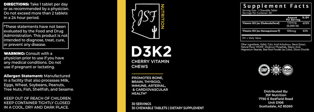 D3K2 Cherry Vitamin Chews