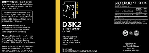 D3K2 Cherry Vitamin Chews